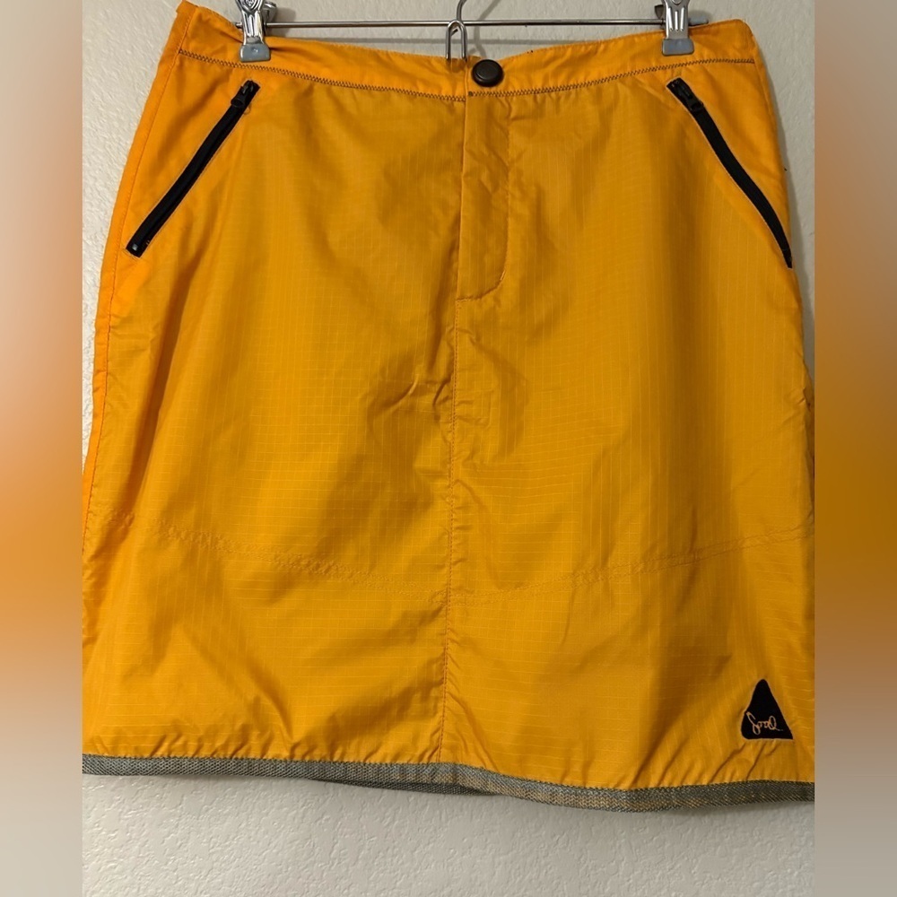 Triple Five NYC Soul Yellow Ripstop Nylon‎ Fabric Skirt. Full Zips Both Sides.